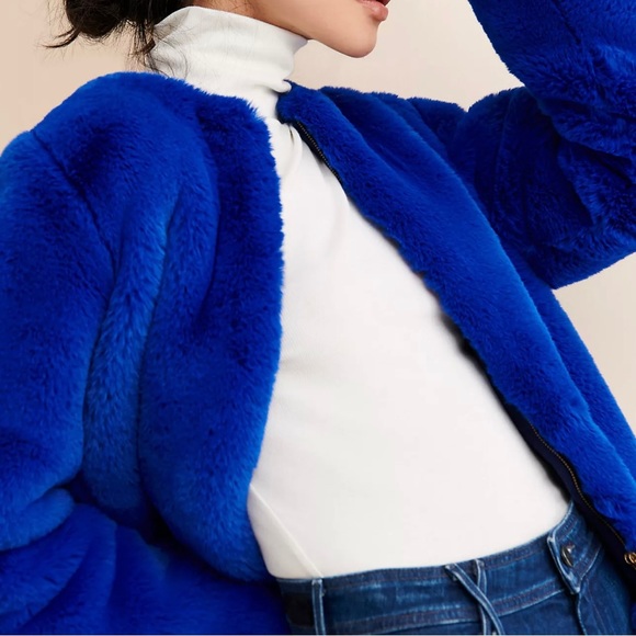Anthropologie Acote Légendes Faux Fur Jacket Size Large - Picture 3 of 7